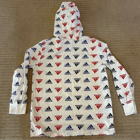 Adidas Multicolor Logo Hoodie kids size S - Picture 3 of 7